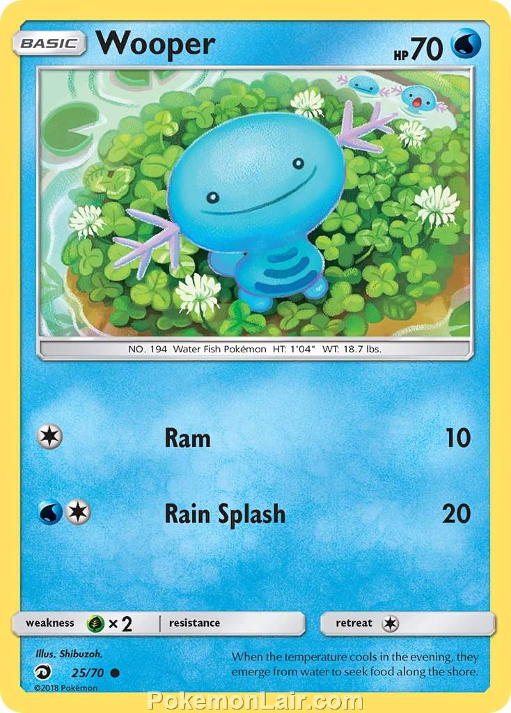 2018 Pokemon Trading Card Game Dragon Majesty Price List – 25 Wooper