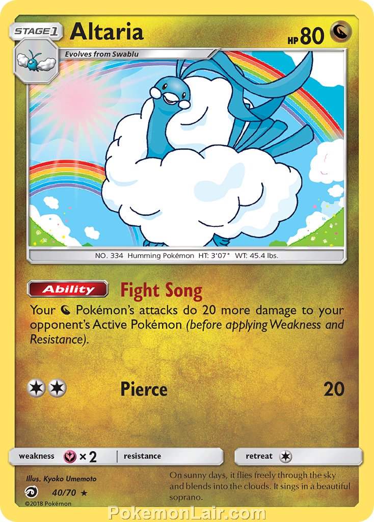 2018 Pokemon Trading Card Game Dragon Majesty Price List – 40 Altaria