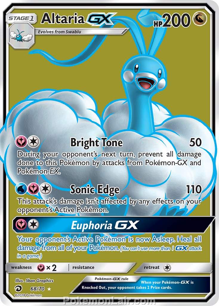 2018 Pokemon Trading Card Game Dragon Majesty Price List – 68 Altaria GX