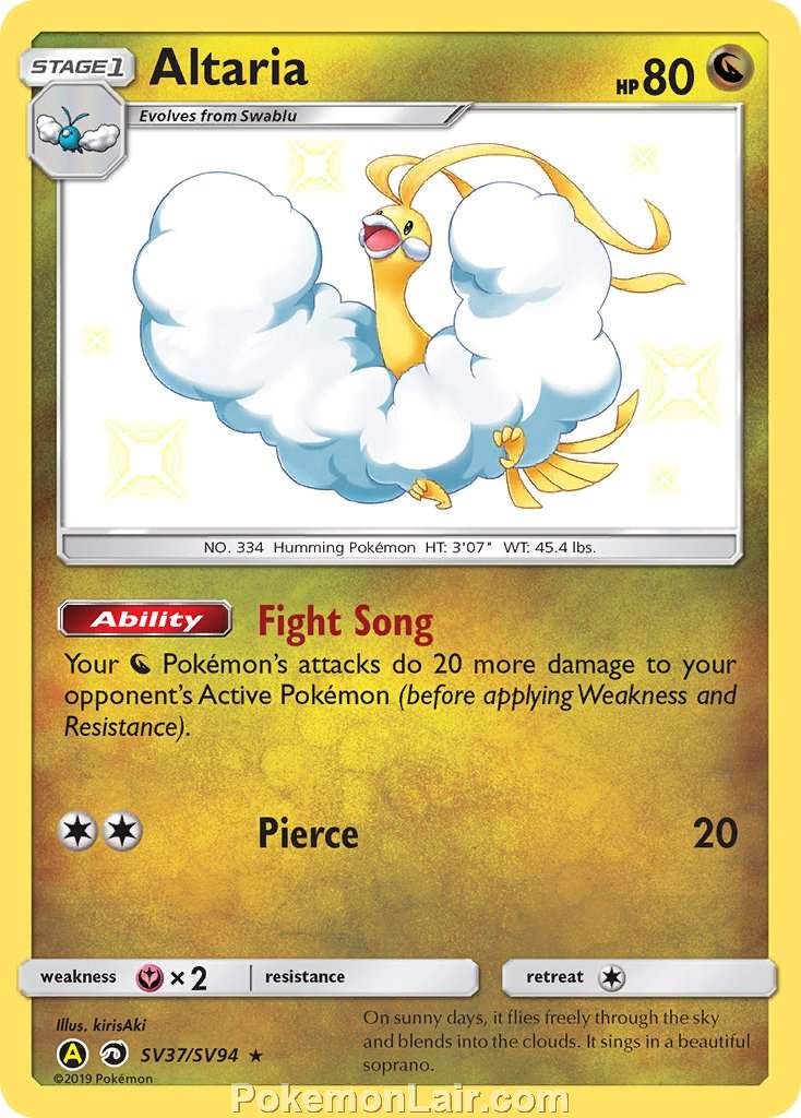 2018 Pokemon Trading Card Game Dragon Majesty Price List – SV37 Altaria