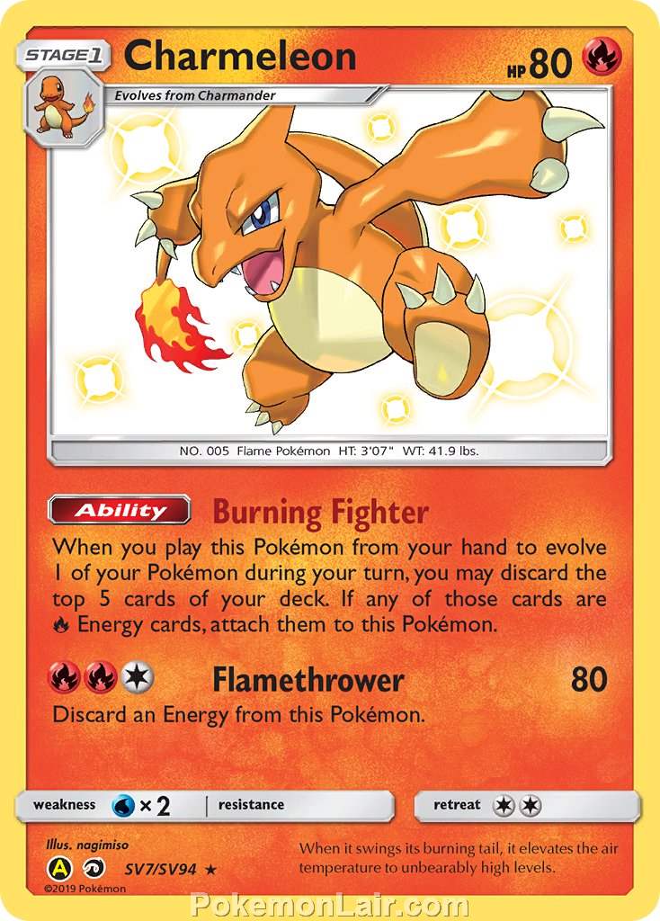 2018 Pokemon Trading Card Game Dragon Majesty Price List – SV7 Charmeleon