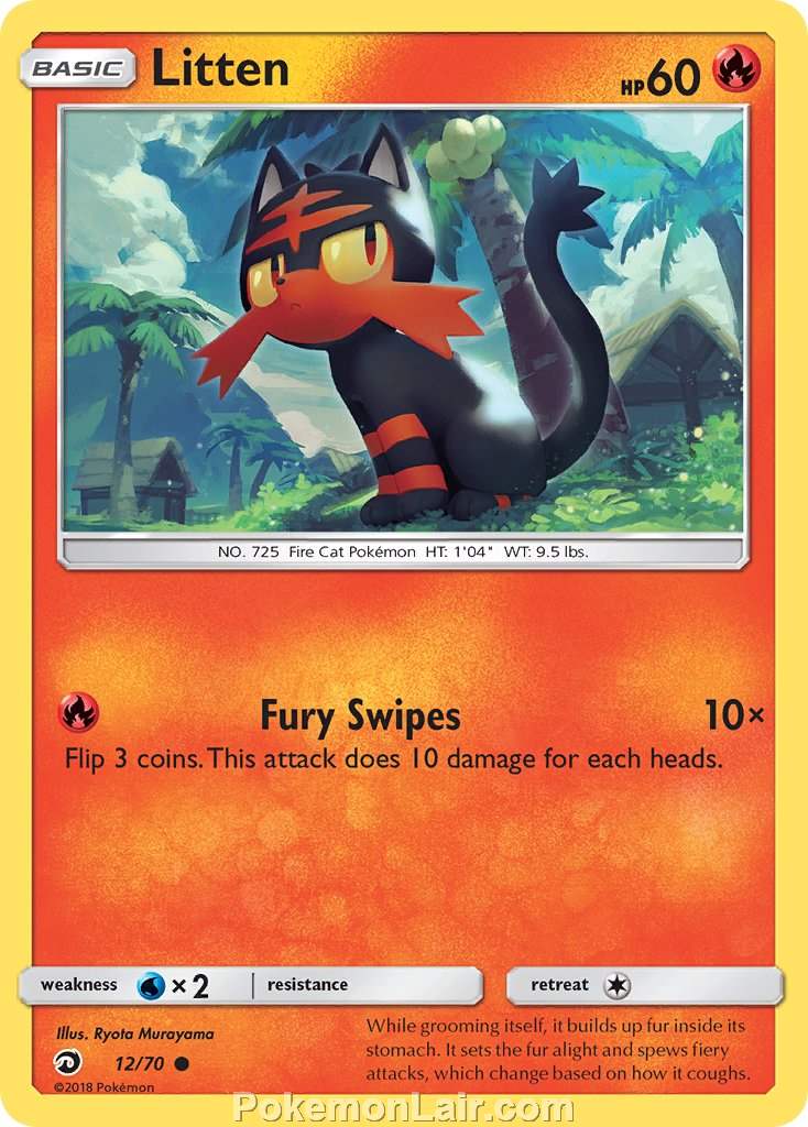 2018 Pokemon Trading Card Game Dragon Majesty Set – 12 Litten