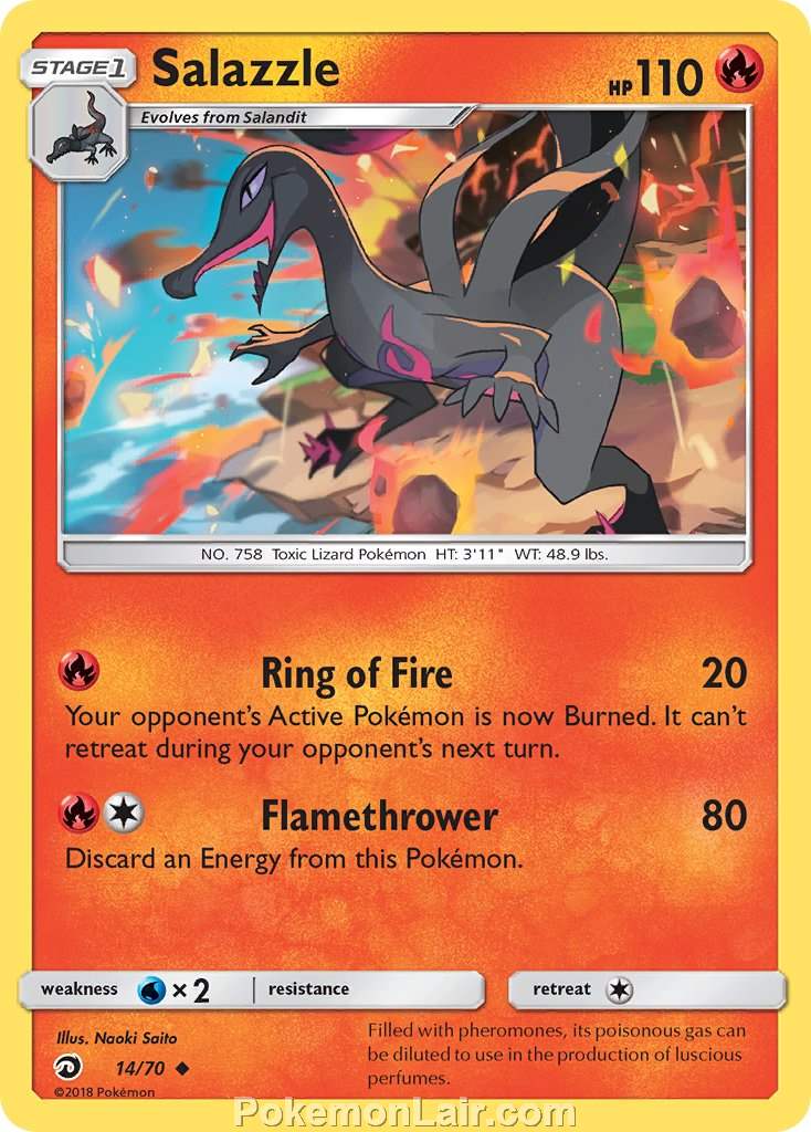 2018 Pokemon Trading Card Game Dragon Majesty Set – 14 Salazzle