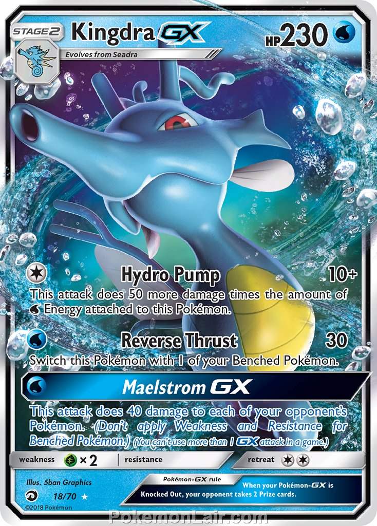 2018 Pokemon Trading Card Game Dragon Majesty Set – 18 Kingdra GX