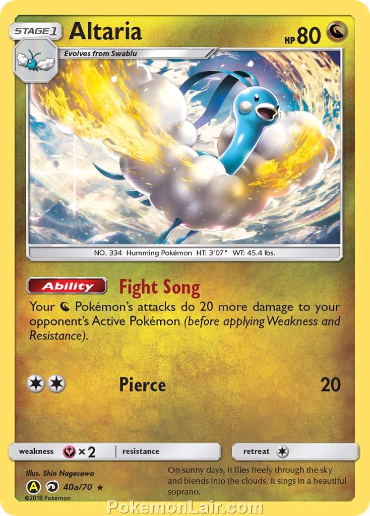 2018 Pokemon Trading Card Game Dragon Majesty Set – 40a Altaria