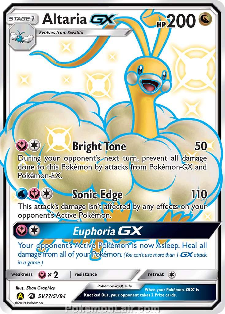 2018 Pokemon Trading Card Game Dragon Majesty Set – SV77 Altaria GX