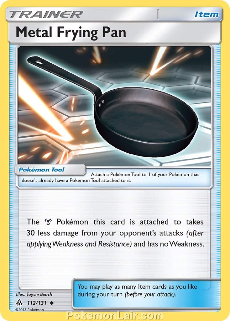2018 Pokemon Trading Card Game Forbidden Light Price List – 112 Metal Frying Pan