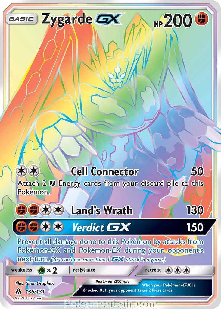 2018 Pokemon Trading Card Game Forbidden Light Price List – 136 Zygarde GX