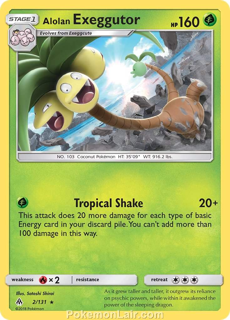 2018 Pokemon Trading Card Game Forbidden Light Price List – 2 Alolan Exeggutor