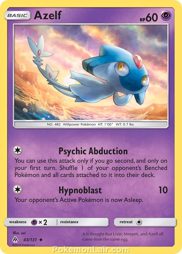 2018 Pokemon Trading Card Game Forbidden Light Price List – 43 Azelf