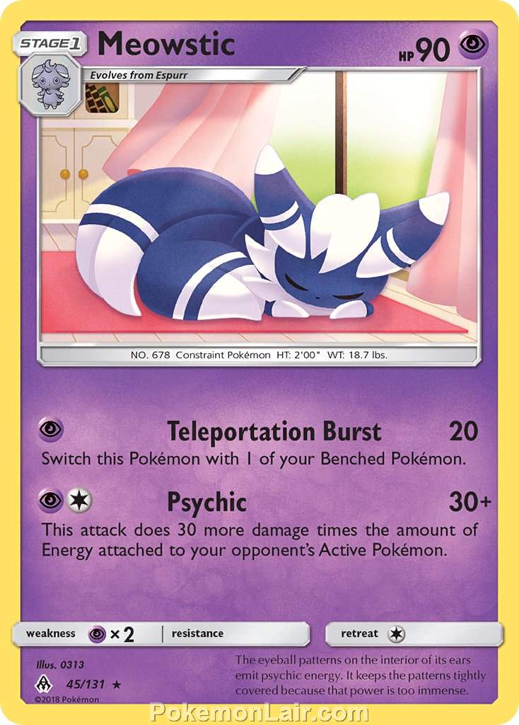 2018 Pokemon Trading Card Game Forbidden Light Price List – 45 Meowstic