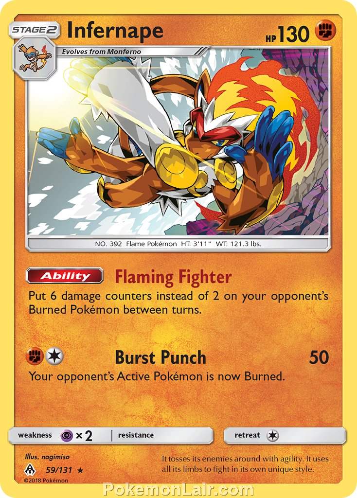 2018 Pokemon Trading Card Game Forbidden Light Price List – 59 Infernape