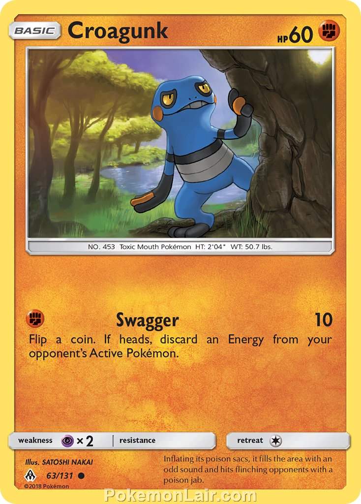 2018 Pokemon Trading Card Game Forbidden Light Price List – 63 Croagunk