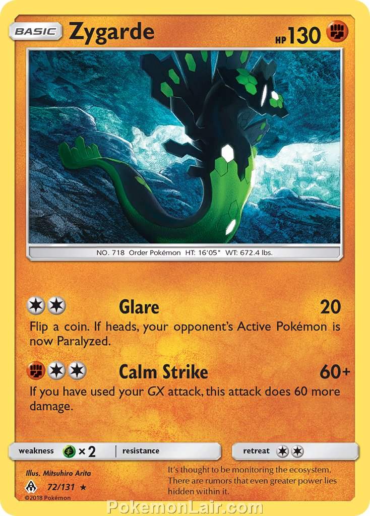 2018 Pokemon Trading Card Game Forbidden Light Price List – 72 Zygarde