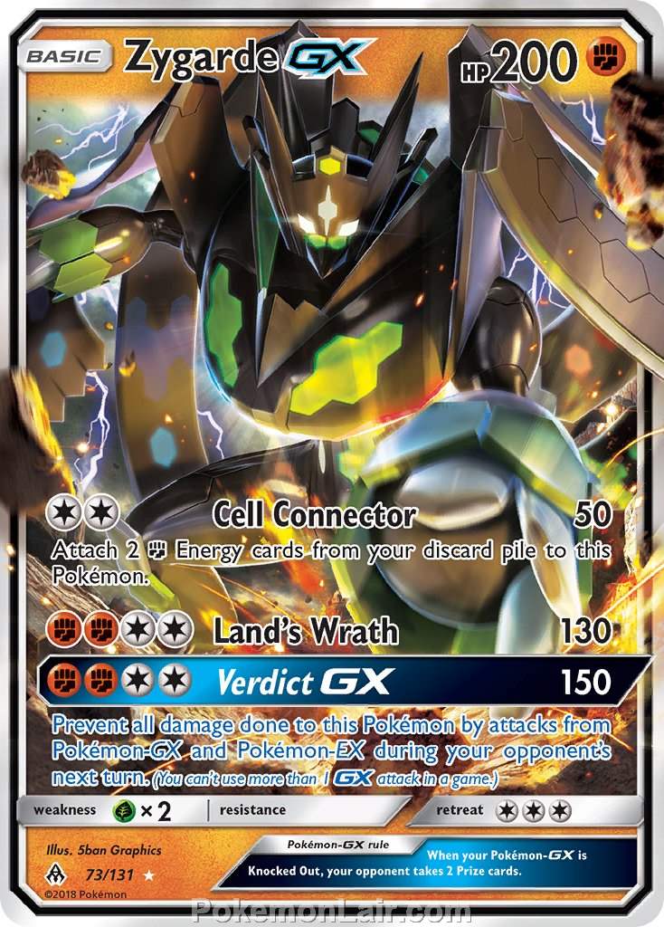 2018 Pokemon Trading Card Game Forbidden Light Price List – 73 Zygarde GX