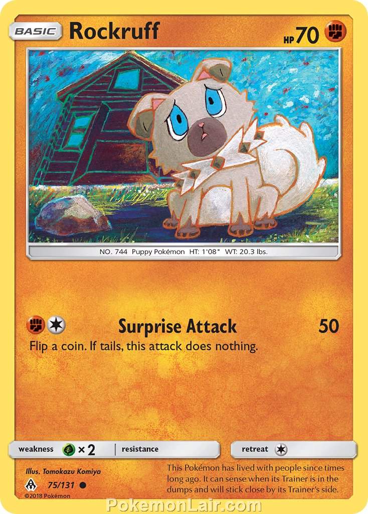 2018 Pokemon Trading Card Game Forbidden Light Price List – 75 Rockruff