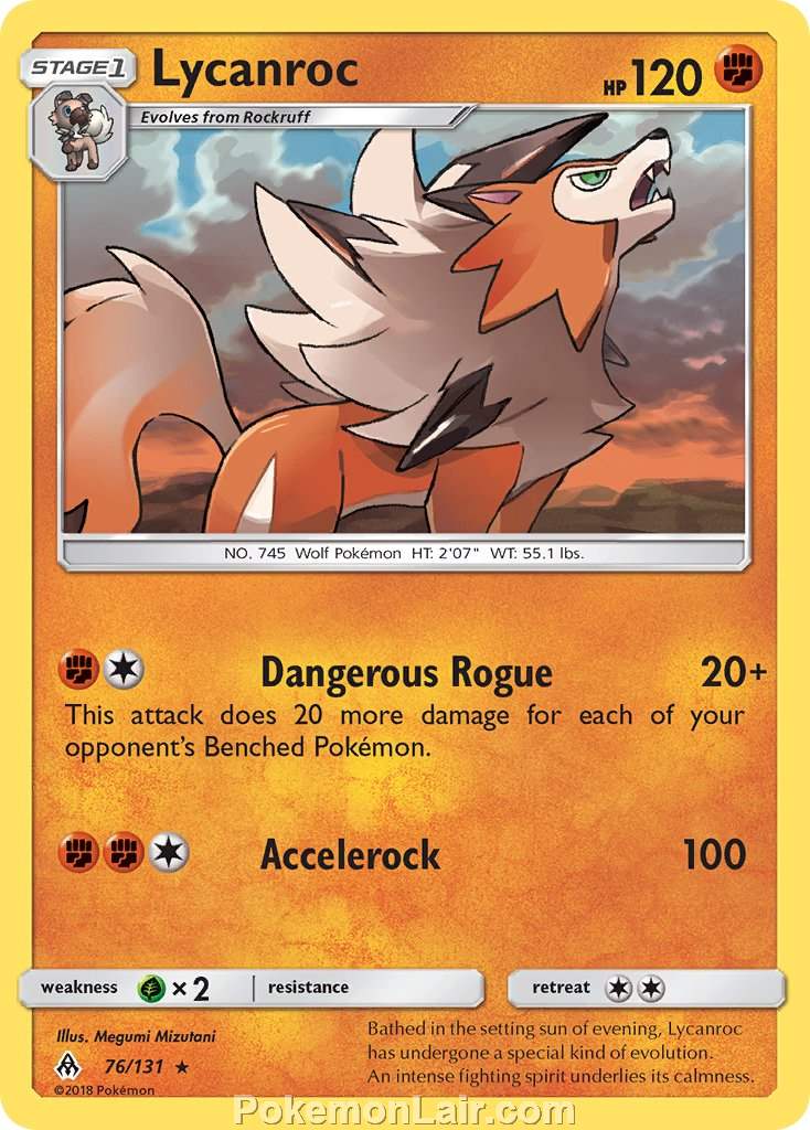2018 Pokemon Trading Card Game Forbidden Light Price List – 76 Lycanroc