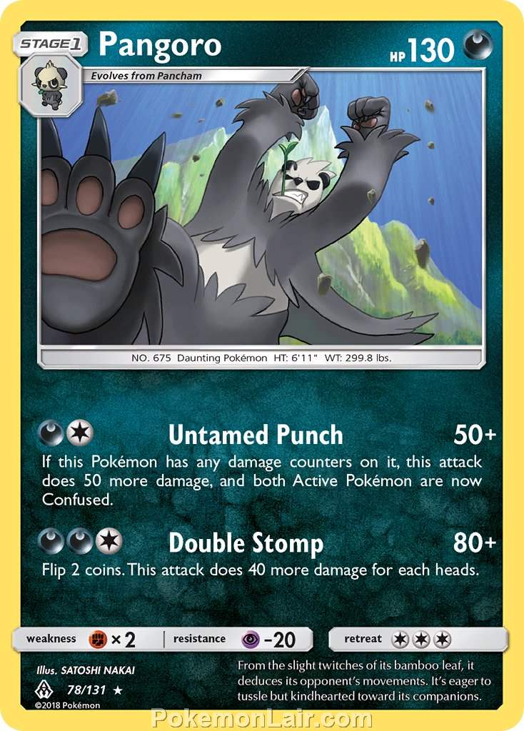 2018 Pokemon Trading Card Game Forbidden Light Price List – 78 Pangoro