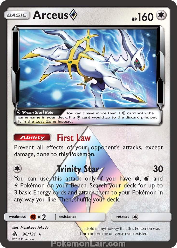 2018 Pokemon Trading Card Game Forbidden Light Price List – 96 Arceus