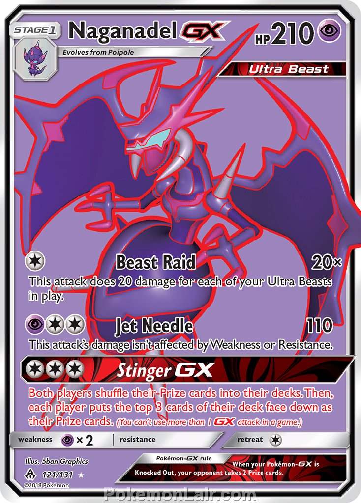 2018 Pokemon Trading Card Game Forbidden Light Set – 121 Naganadel GX