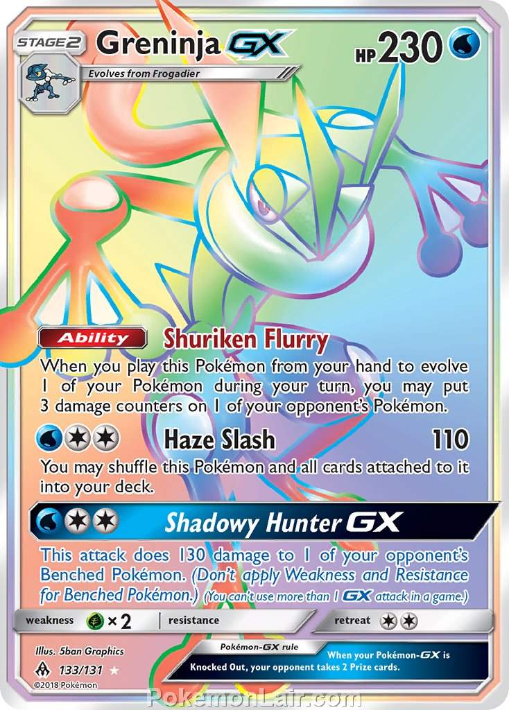2018 Pokemon Trading Card Game Forbidden Light Set – 133 Greninja GX