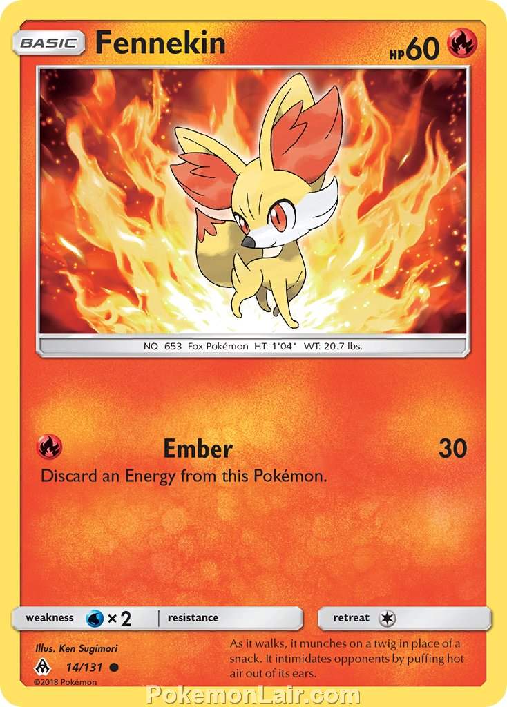 2018 Pokemon Trading Card Game Forbidden Light Set – 14 Fennekin