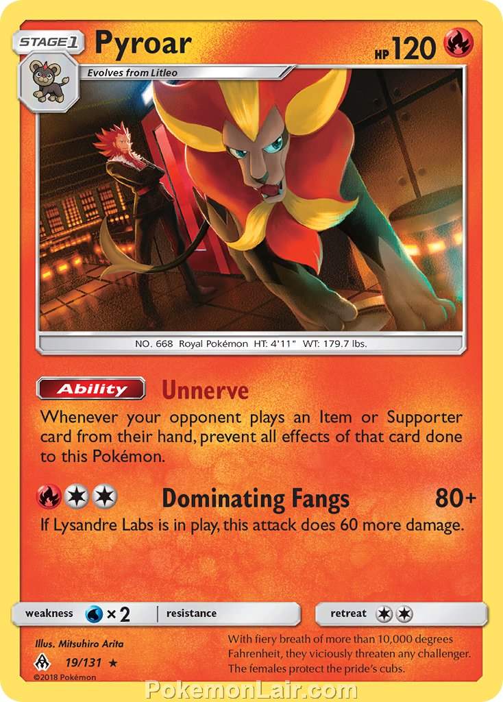 2018 Pokemon Trading Card Game Forbidden Light Set – 19 Pyroar