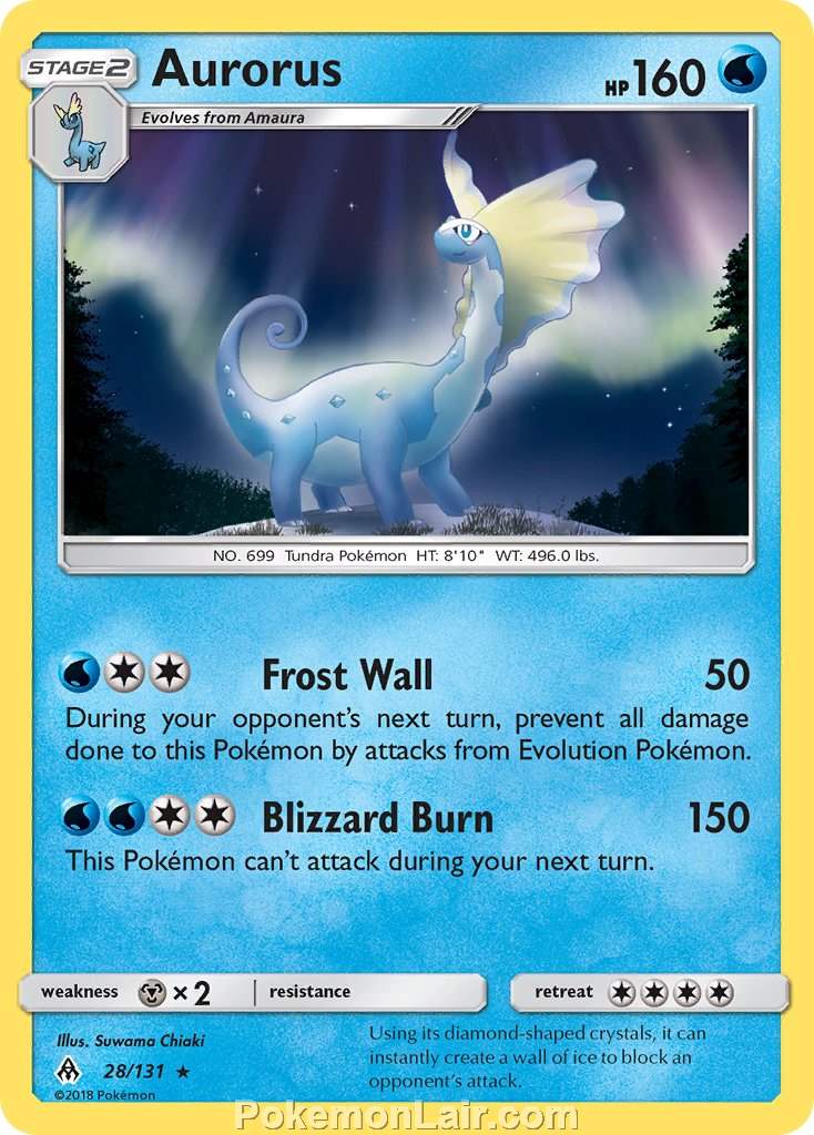2018 Pokemon Trading Card Game Forbidden Light Set – 28 Aurorus