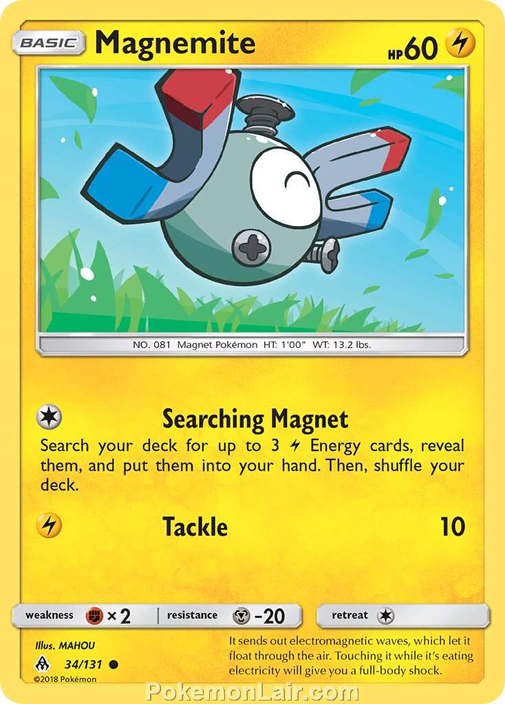 2018 Pokemon Trading Card Game Forbidden Light Set – 34 Magnemite