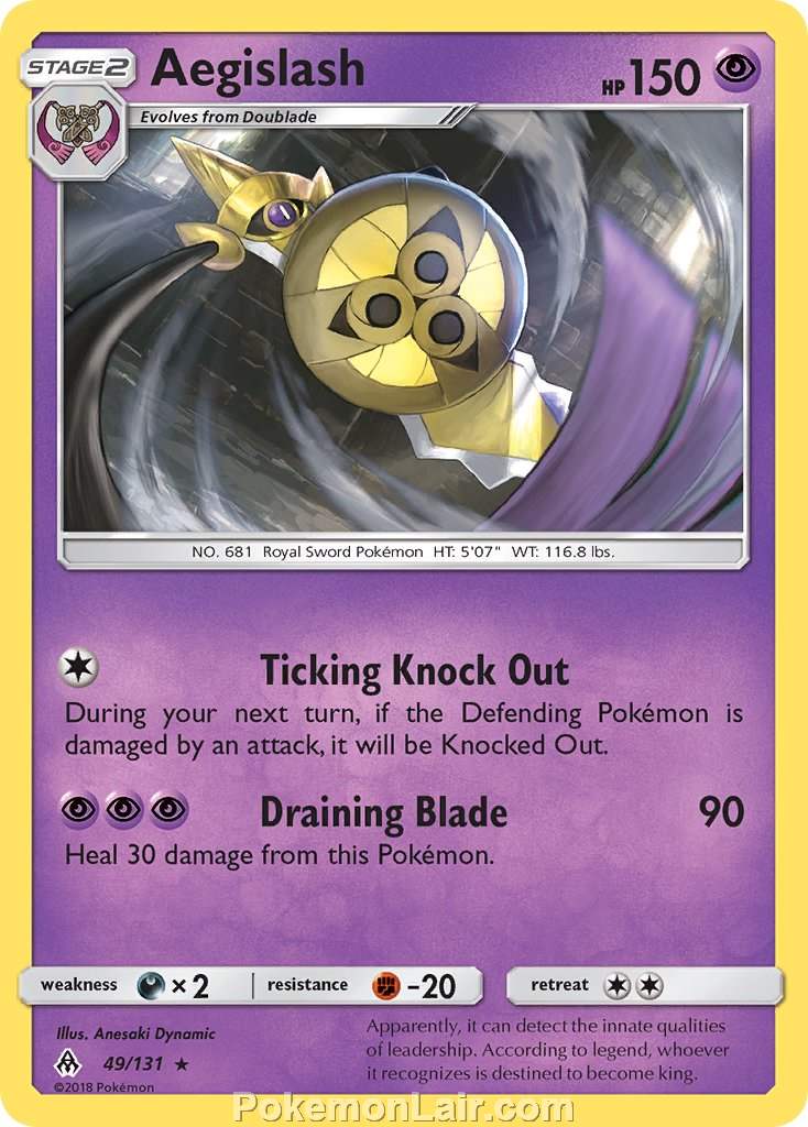 2018 Pokemon Trading Card Game Forbidden Light Set – 49 Aegislash