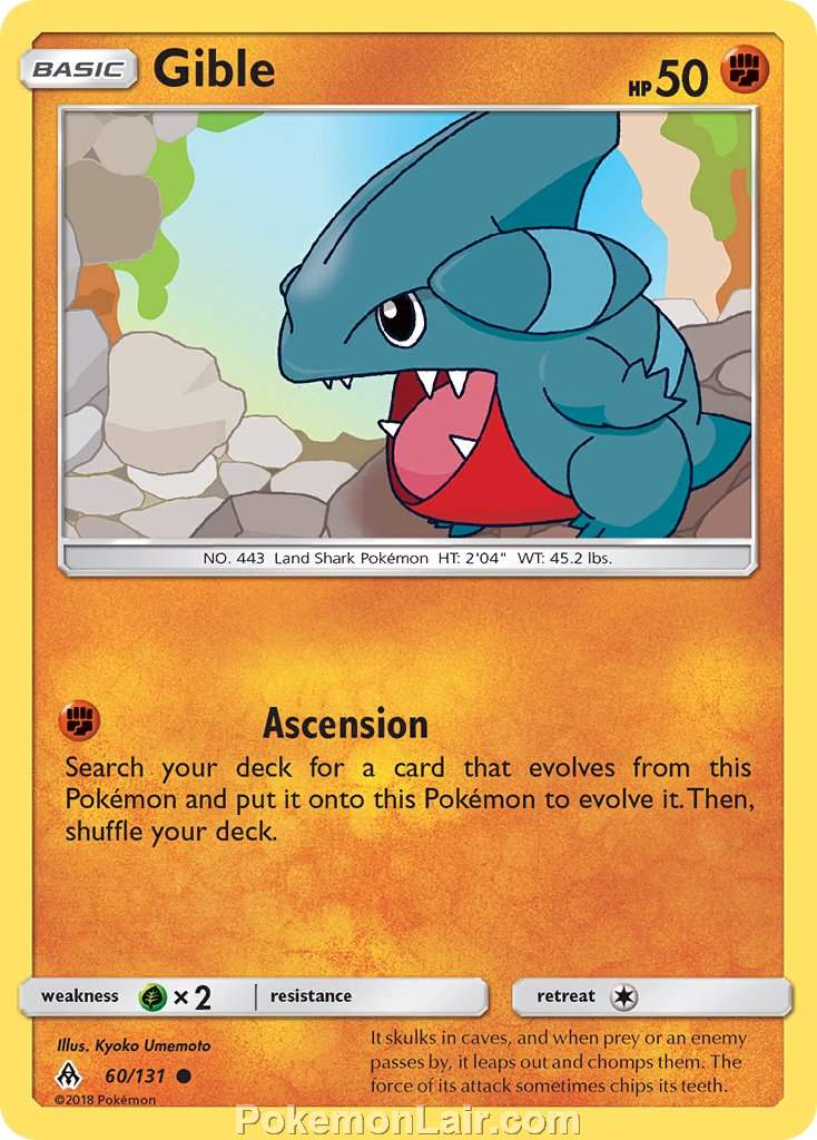 2018 Pokemon Trading Card Game Forbidden Light Set – 60 Gible