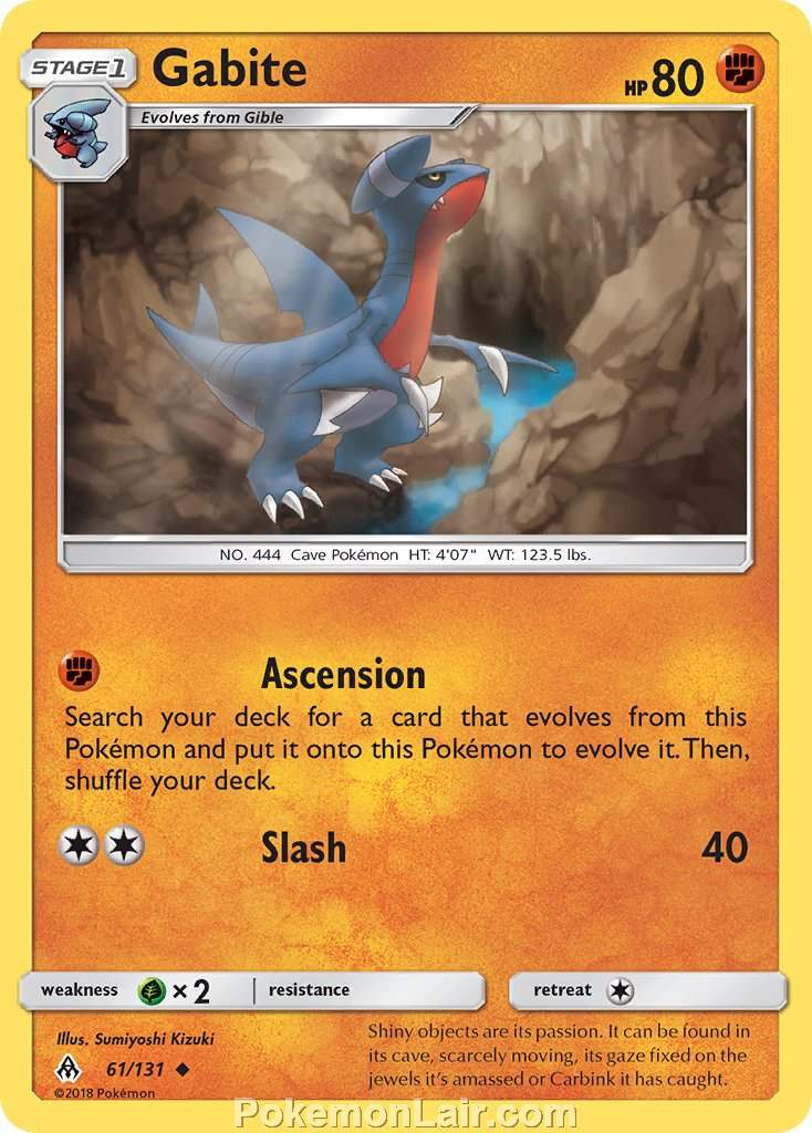 2018 Pokemon Trading Card Game Forbidden Light Set – 61 Gabite