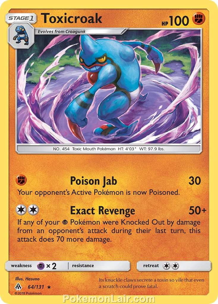 2018 Pokemon Trading Card Game Forbidden Light Set – 64 Toxicroak