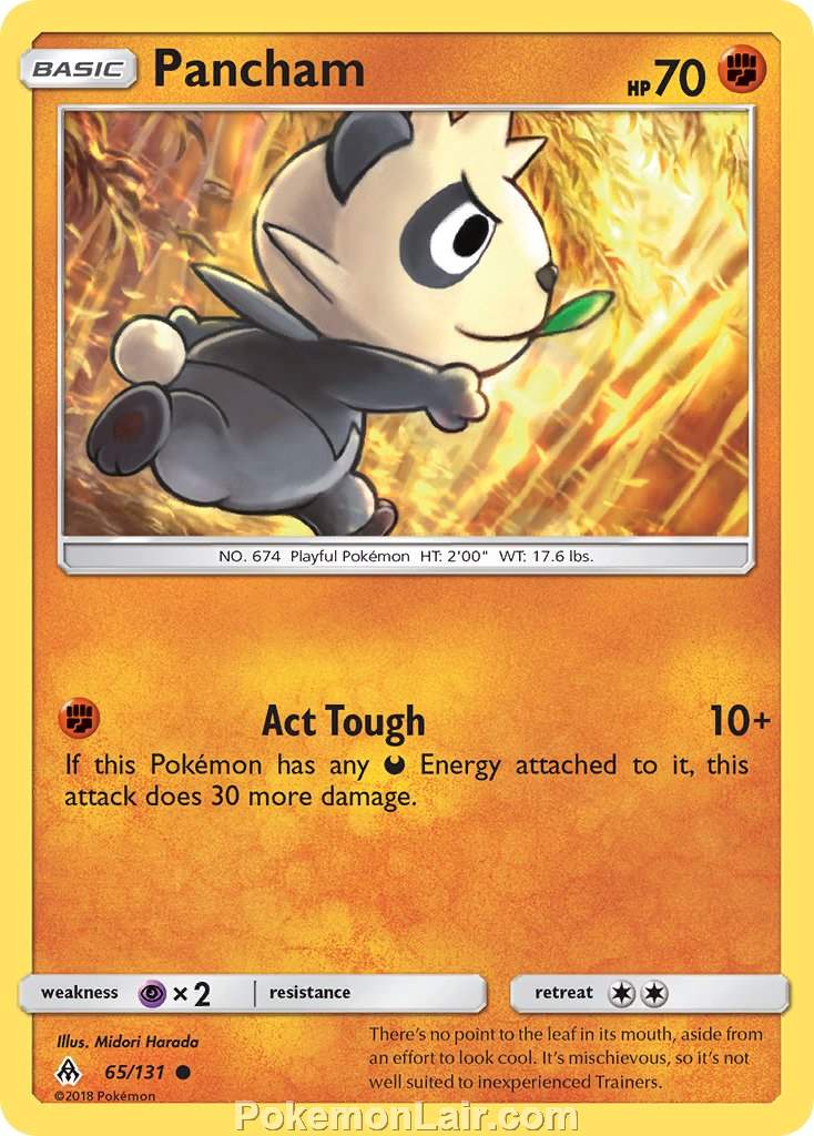 2018 Pokemon Trading Card Game Forbidden Light Set – 65 Pancham