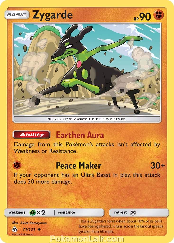 2018 Pokemon Trading Card Game Forbidden Light Set – 71 Zygarde