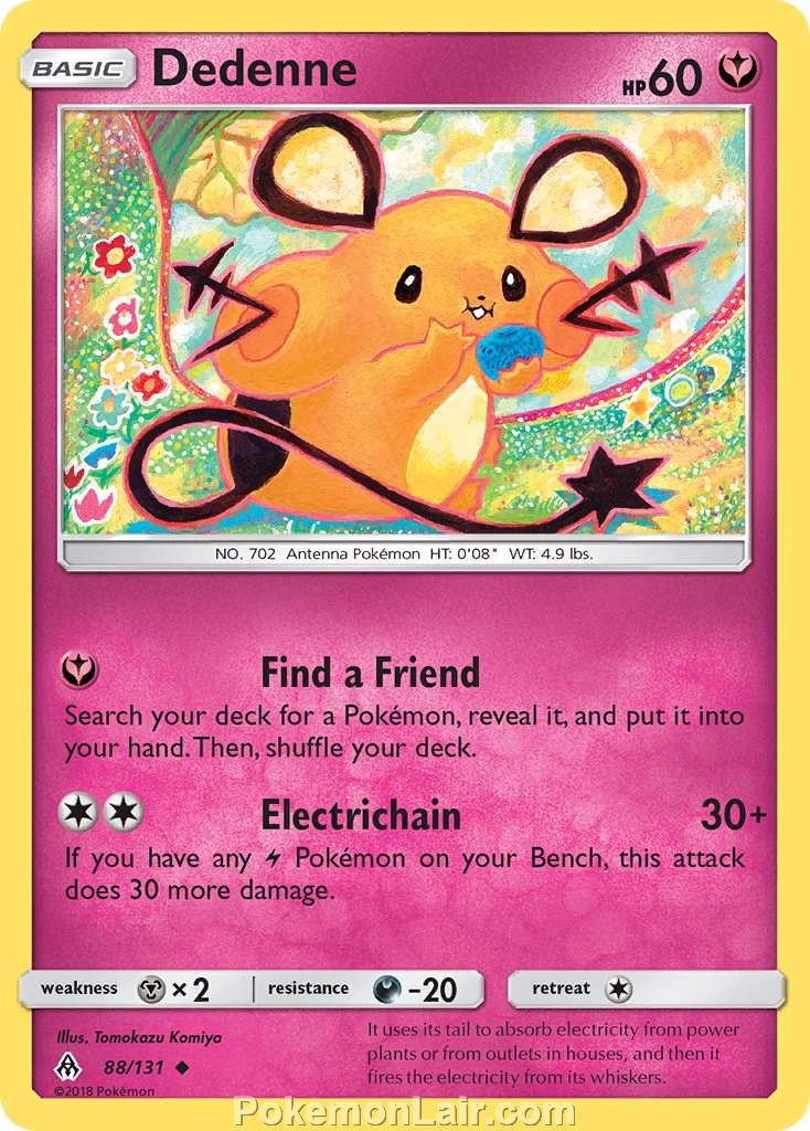 2018 Pokemon Trading Card Game Forbidden Light Set – 88 Dedenne