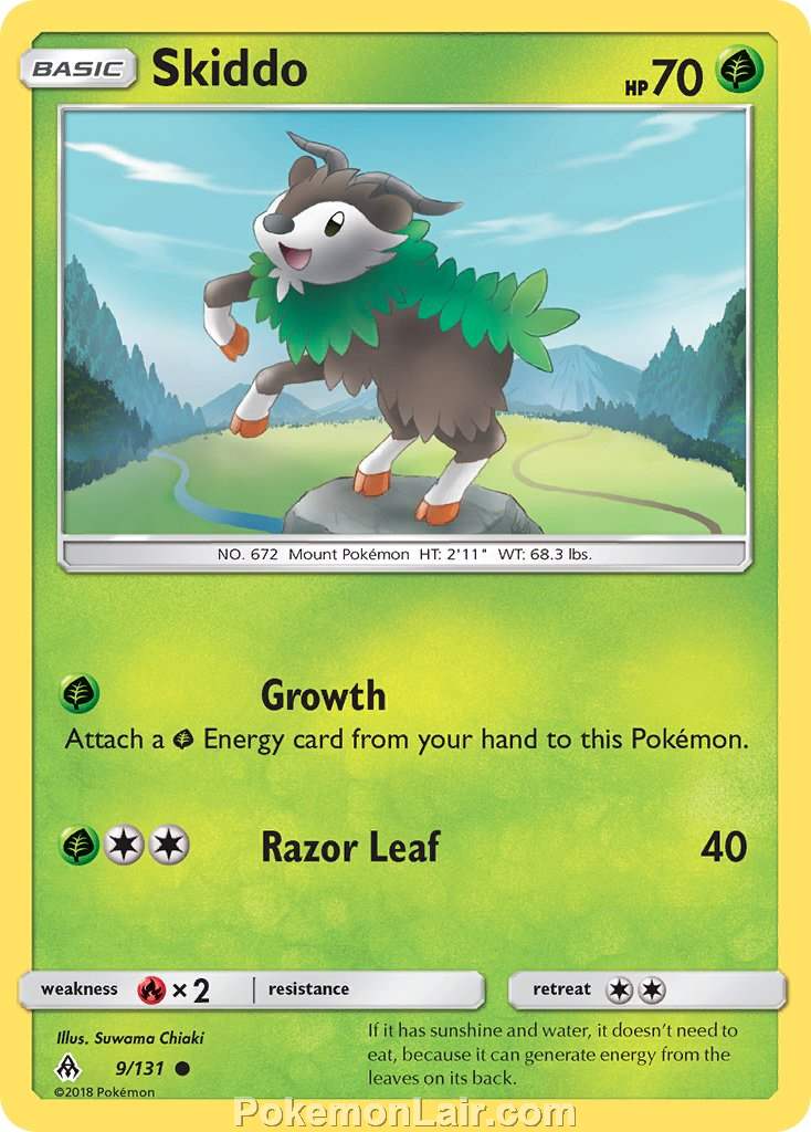 2018 Pokemon Trading Card Game Forbidden Light Set – 9 Skiddo