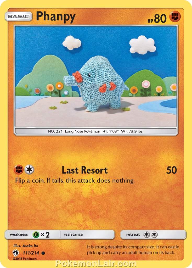 2018 Pokemon Trading Card Game Lost Thunder Price List – 111 Phanpy