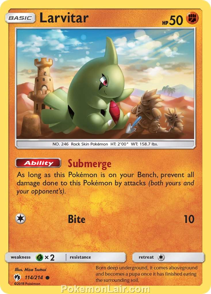 2018 Pokemon Trading Card Game Lost Thunder Price List – 114 Larvitar