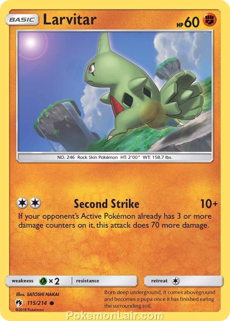 2018 Pokemon Trading Card Game Lost Thunder Price List – 115 Larvitar