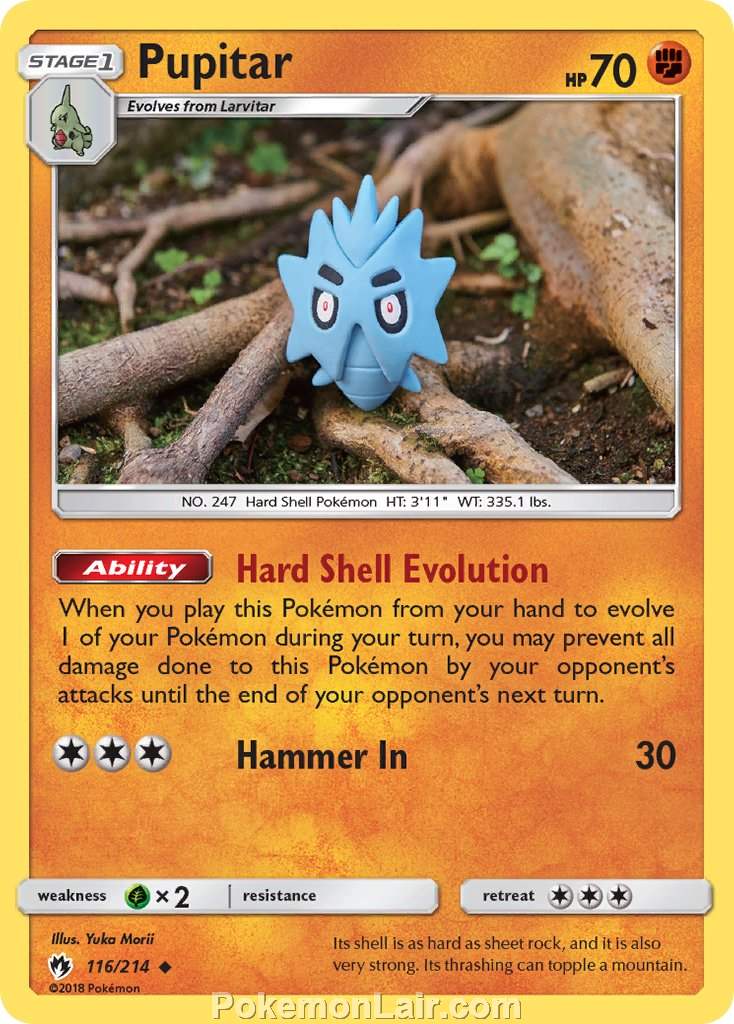 2018 Pokemon Trading Card Game Lost Thunder Price List – 116 Pupitar