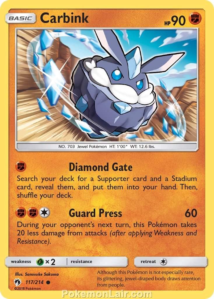 2018 Pokemon Trading Card Game Lost Thunder Price List – 117 Carbink