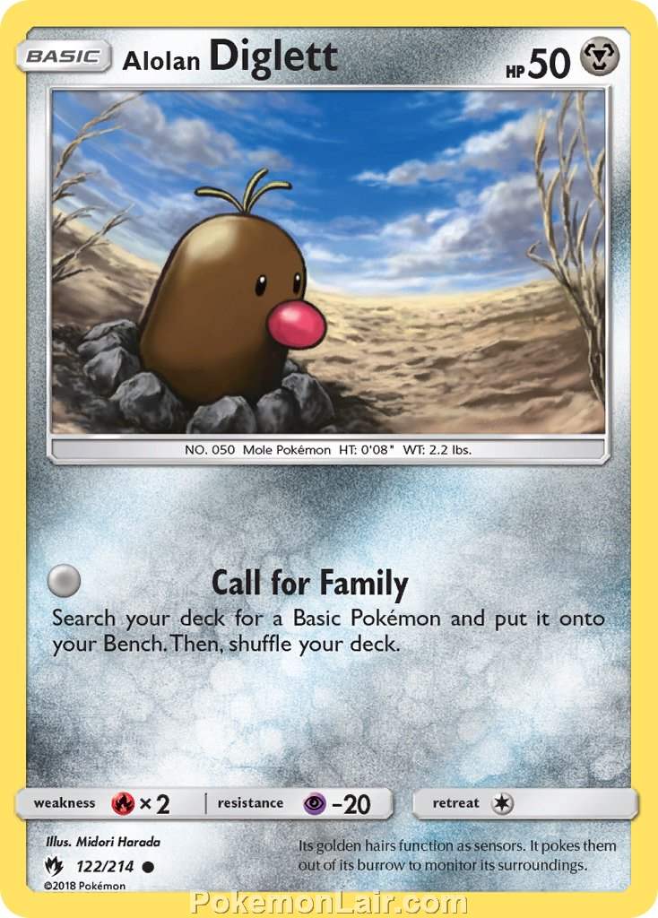 2018 Pokemon Trading Card Game Lost Thunder Price List – 122 Alolan Diglett