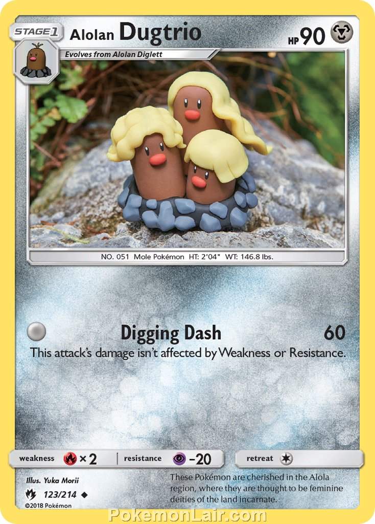 2018 Pokemon Trading Card Game Lost Thunder Price List – 123 Alolan Dugtrio