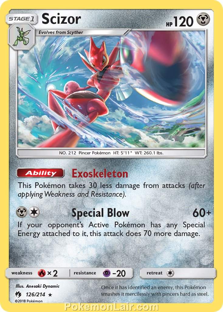 2018 Pokemon Trading Card Game Lost Thunder Price List – 126 Scizor