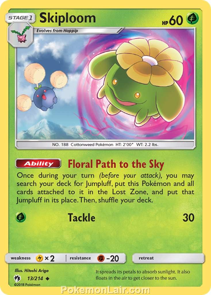 2018 Pokemon Trading Card Game Lost Thunder Price List – 13 Skiploom