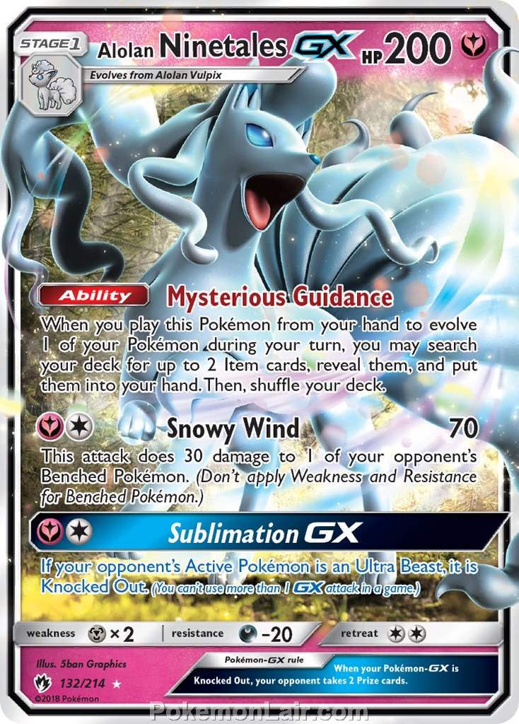 2018 Pokemon Trading Card Game Lost Thunder Price List – 132 Alolan Ninetales GX