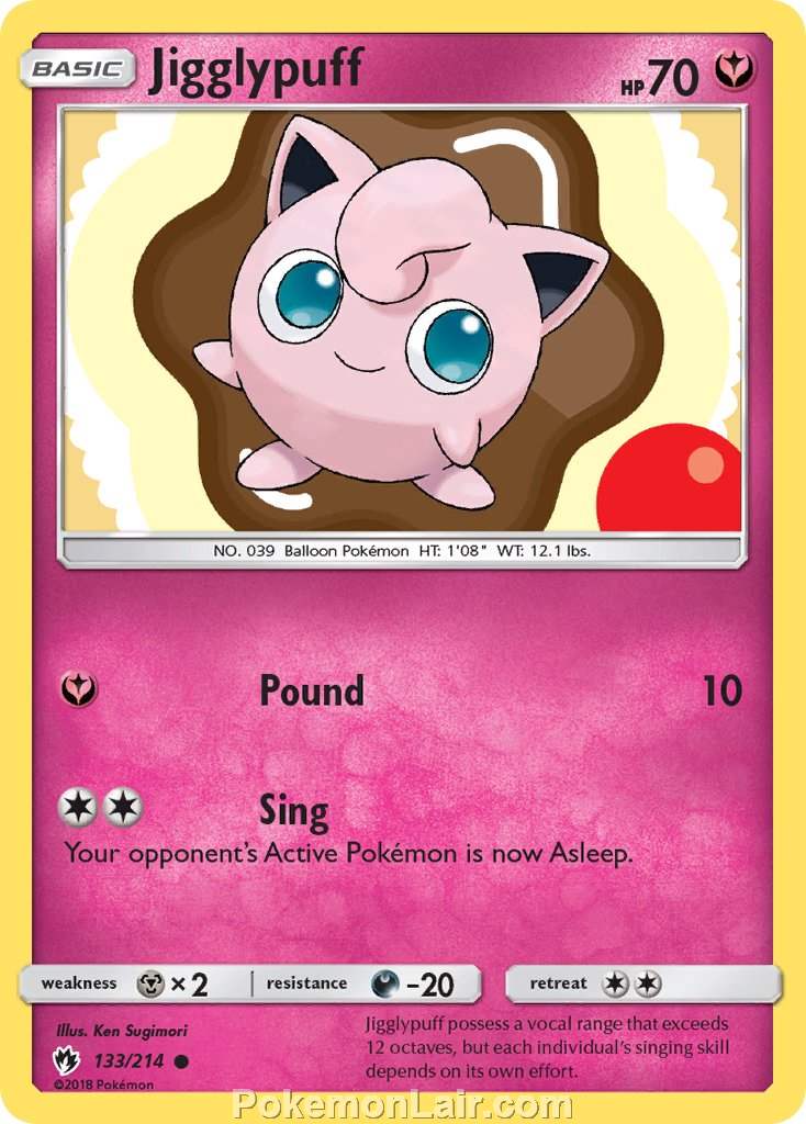 2018 Pokemon Trading Card Game Lost Thunder Price List – 133 Jigglypuff