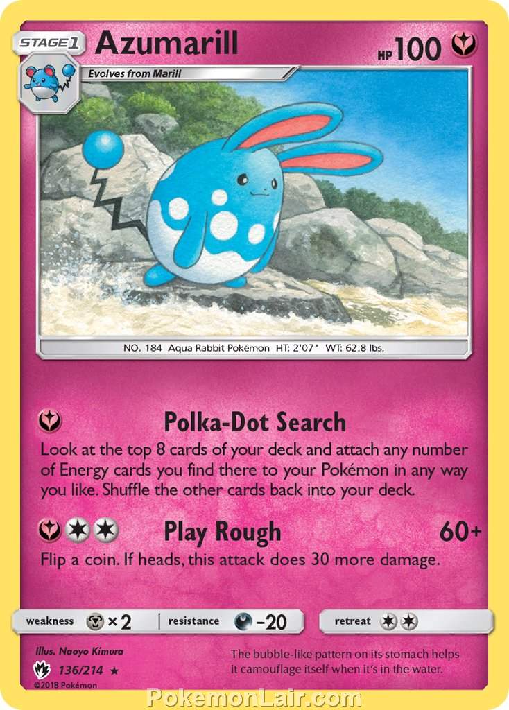 2018 Pokemon Trading Card Game Lost Thunder Price List – 136 Azumarill