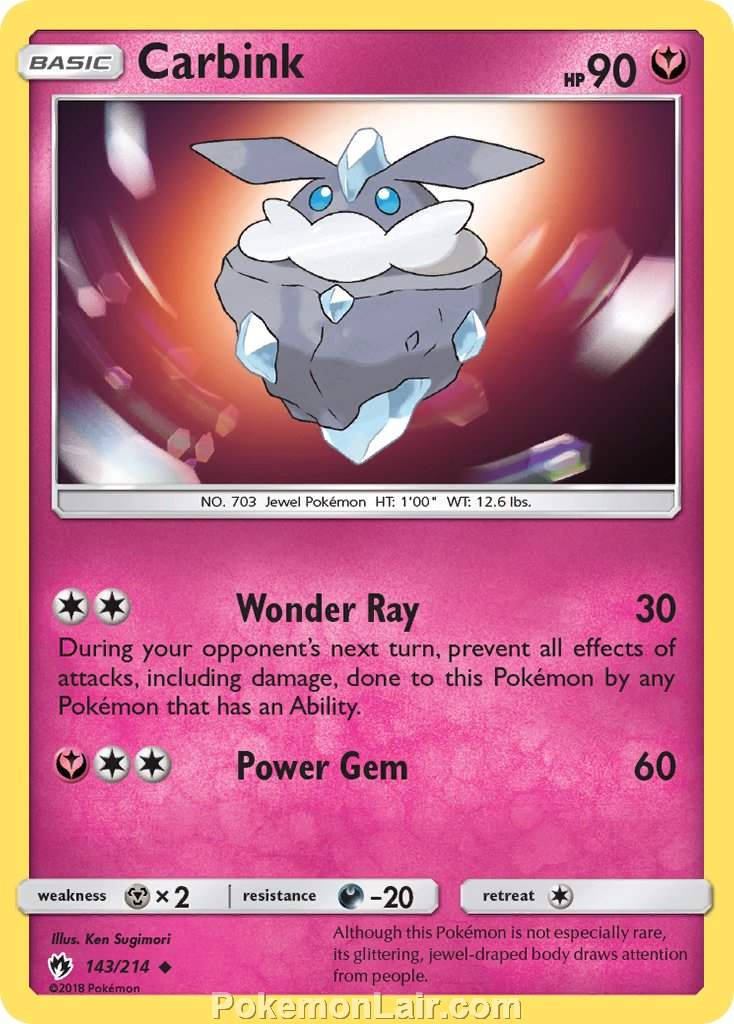 2018 Pokemon Trading Card Game Lost Thunder Price List – 143 Carbink